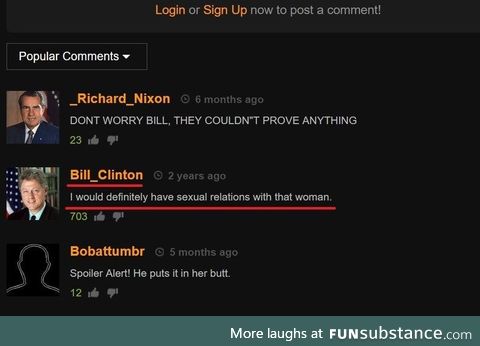 Bill Clinton got a p*rnhub account