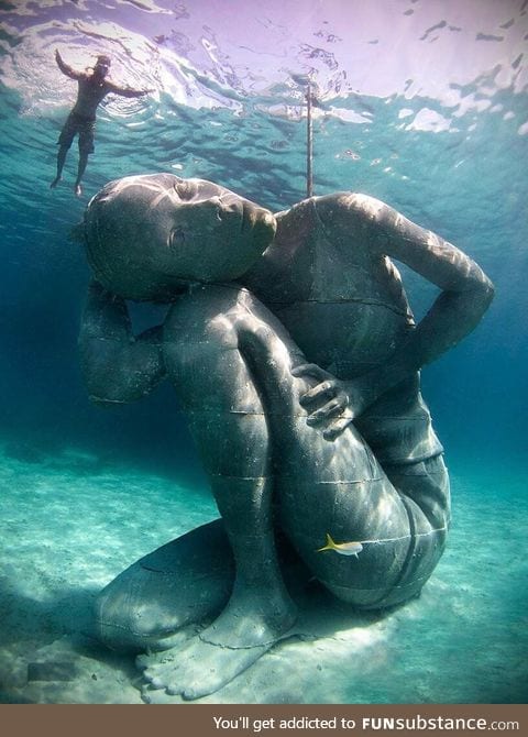 Sunken Statue in the Bahamas