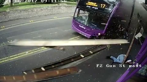 English man hit by bus, gets up and walks into Pub