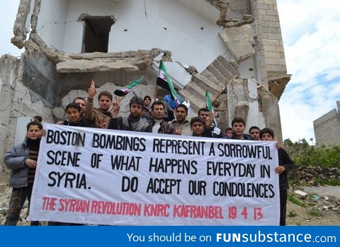 Syrians showing sympathy for Boston victims