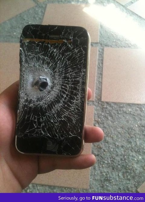 iPhone stops a bullet
