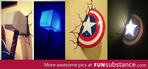 Thor and Captain America Night Lights