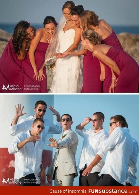 Women vs men at weddings