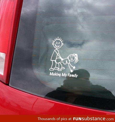 On the rear window of a car