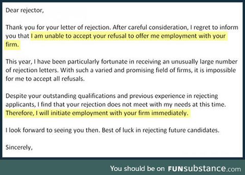 The most epic rejection letter
