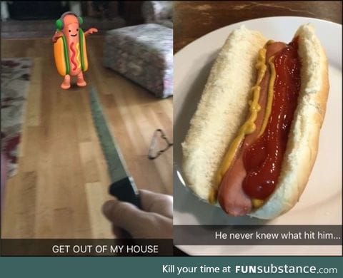 Yeah eat that hotdog like you mean it