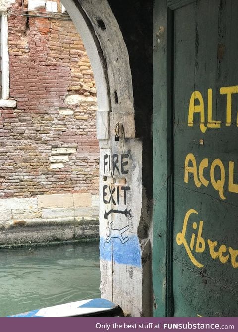 In Venice where the back door opened up to a canal