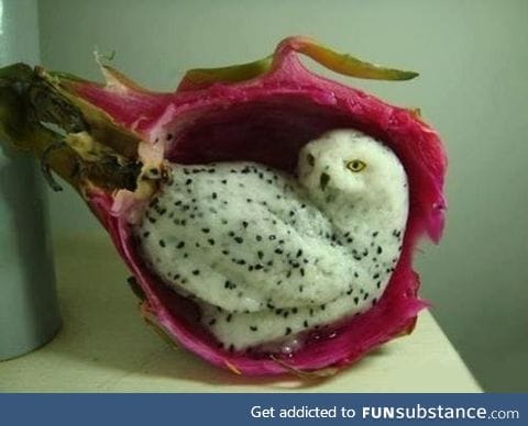 someone carved this out of a dragonfruit