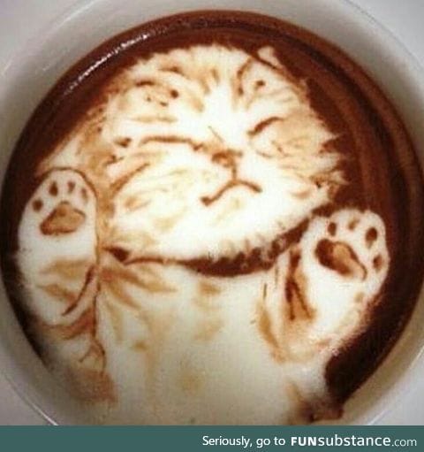 Kitty coffee art