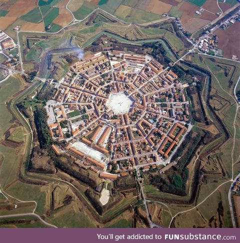 The fort city of Palmanova in Italy