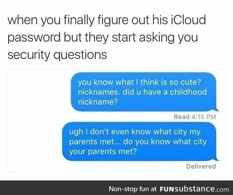 Trying to figure out the security questions