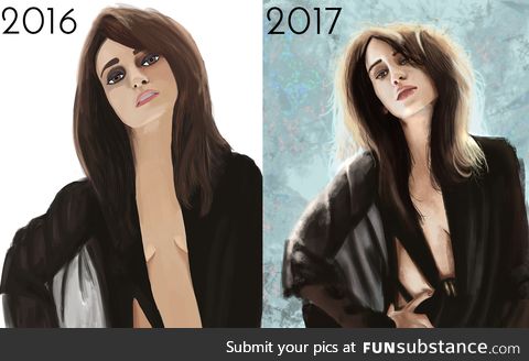 1 year art progress (not mine)