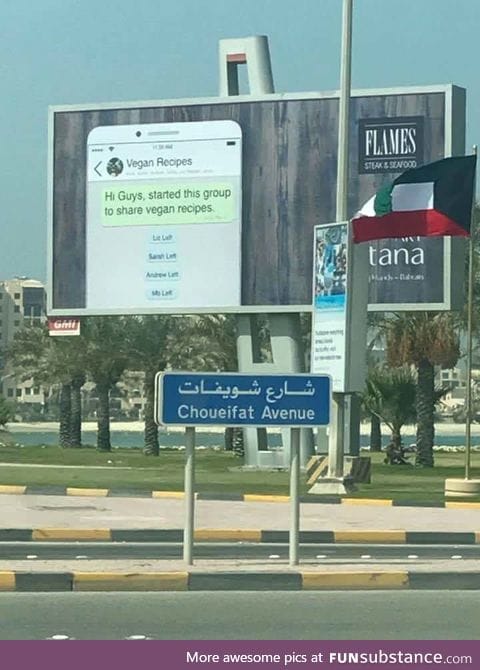 An ad for steaks in Dubai