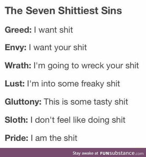 7 shittiest sins