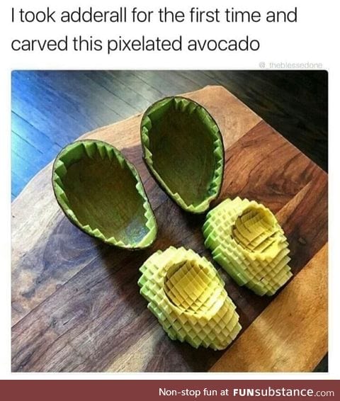 Pixelated avocado
