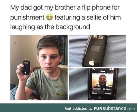 So now having a flip phone is a punishment