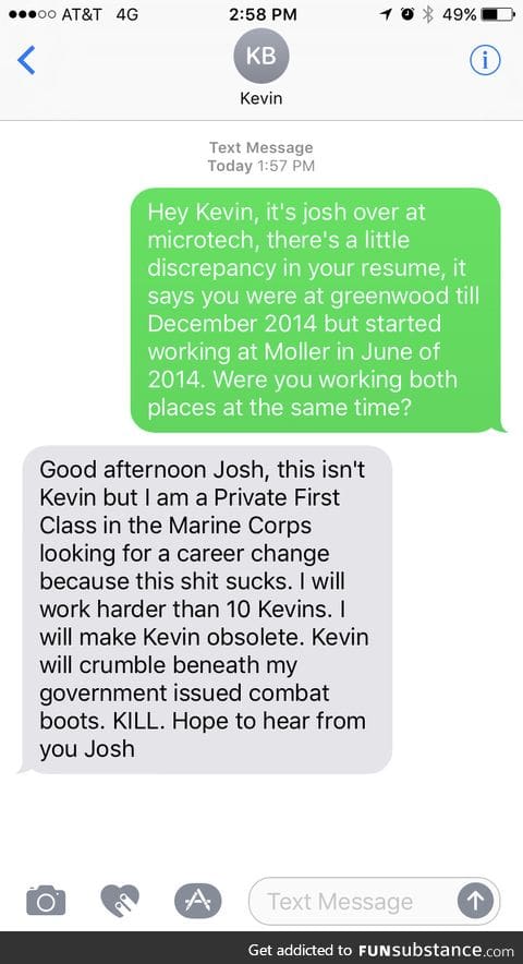 Text the wrong guy at work today