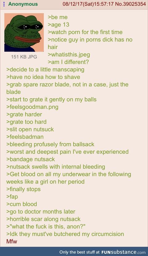 Anon shaves his balls