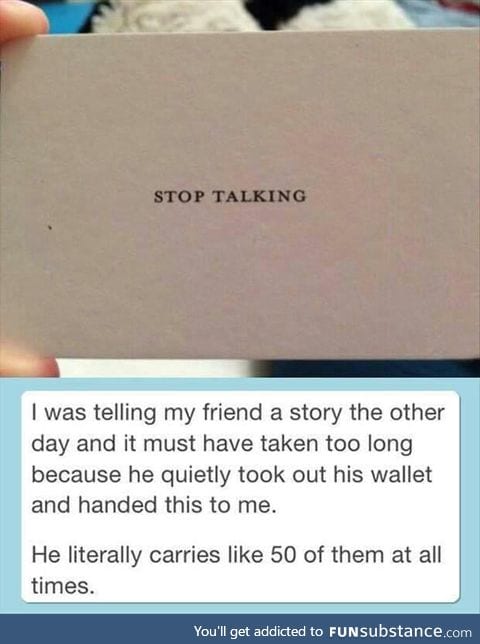 Stop talking