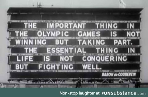 This message at the 1948 Olympic Opening Ceremony in London