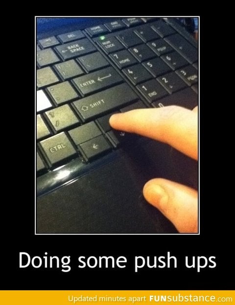 Doing some push ups