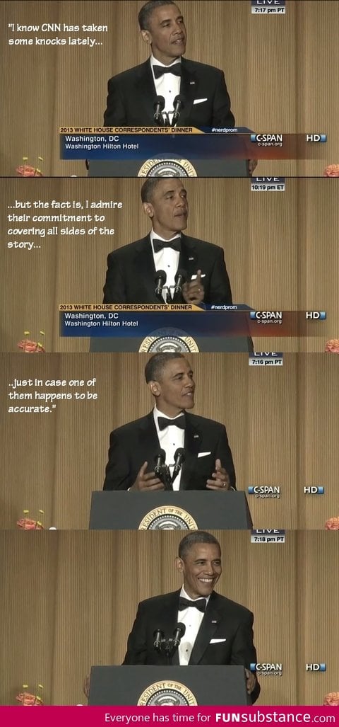 Obama talks about CNN at his Correspondent's Dinner