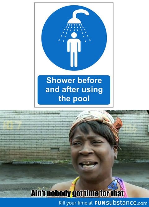 Shower before and after using the pool