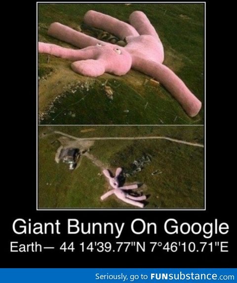 Giant bunny on Google Maps