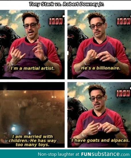 Tony Stark vs Robert Downey Jr