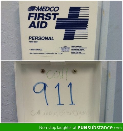 First aid kit at a poor ass school
