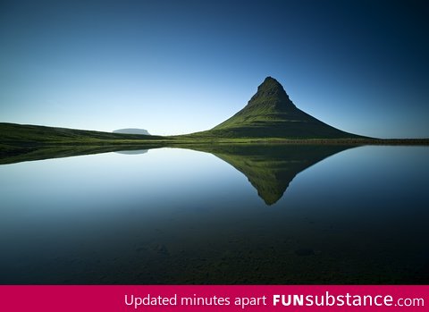 Stunning reflection in Kirkjufell, Iceland