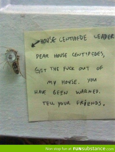 Warning to all insects