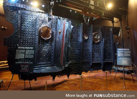 15-ton section of the starboard side hull raised from Titanic