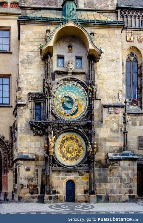 Installed in 1410, the 600 yr old clock in Prague is the world's oldest astrological clock