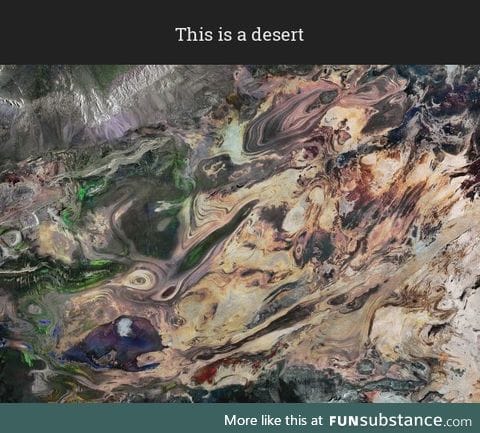 This is not a painting, but a satellite view of a desert