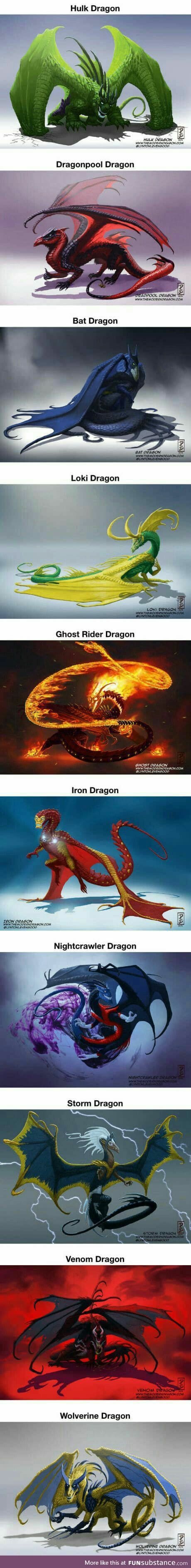 Cool dragon variations