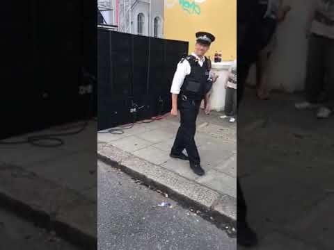 Policeman throwing some serious dance moves at Notting hill carnival 2017