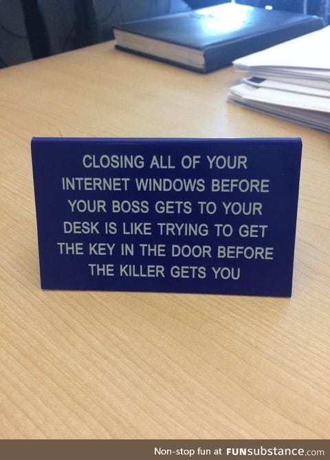 Sign in the boss's office