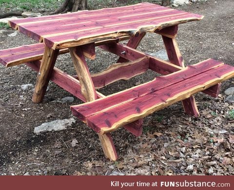 Red cedar picnic table