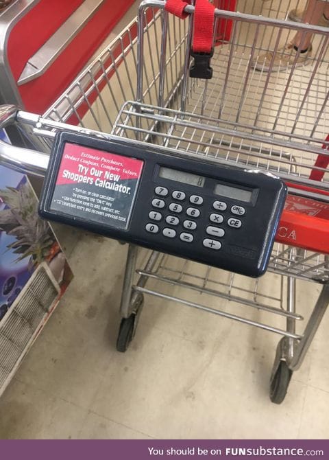 Shopping cart with a calculator