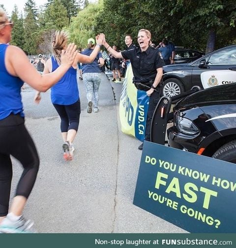 Police stop at a Canadian half marathon