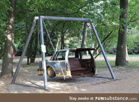 This is a swing for kids in Ukraine