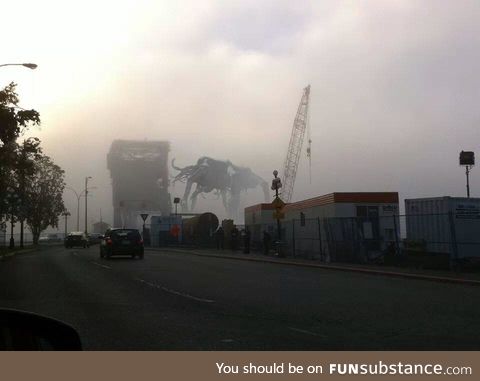 Half dismantled bridge looks like a Lovecraft Horror