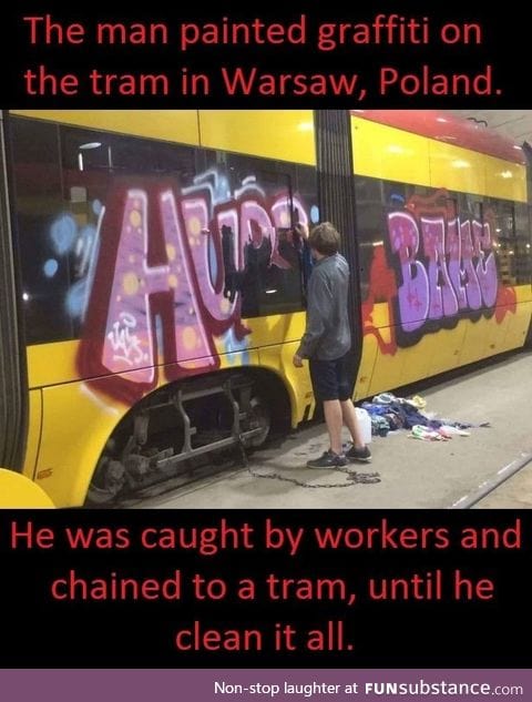 Good thing he finished before the tram was needed during rush hour