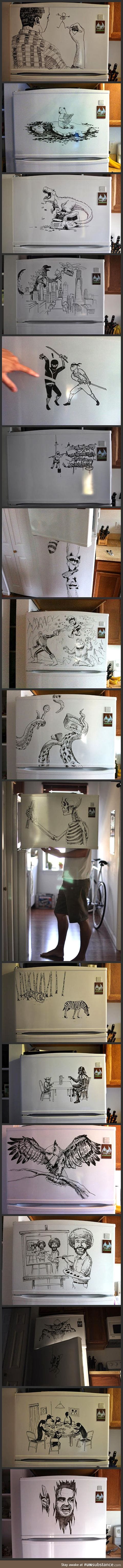 Clever freezer art