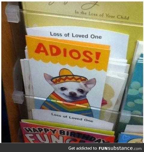 If you want to die say adios pupper