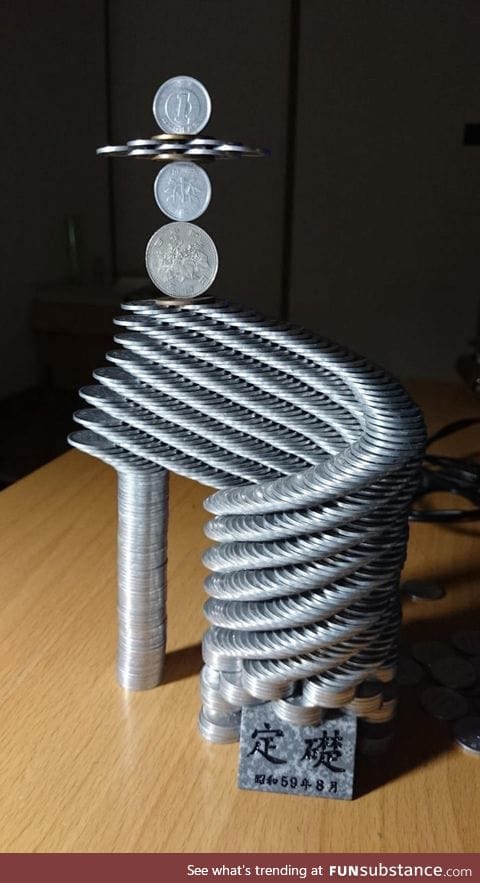 Amazing coin stacking
