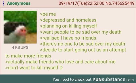 Anon finds will to live
