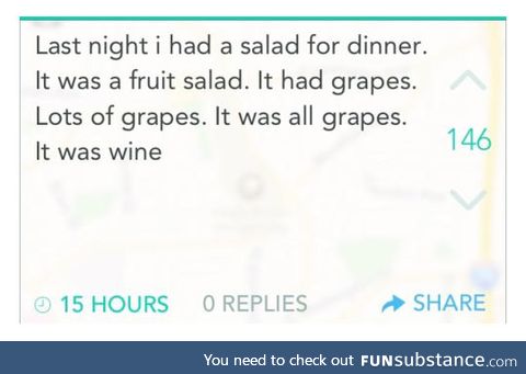 I had salad for dinner