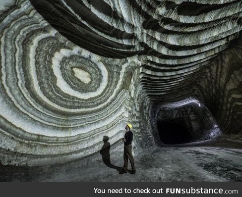 Natural patterns found inside a salt mine